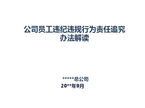 员工违纪违规行为责任追究办法解读(公司内部员工培训适用)