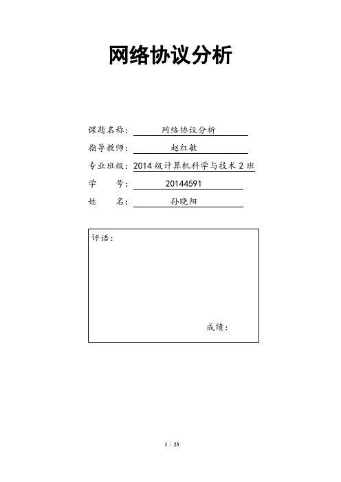 《网络协议分析》实验指导书