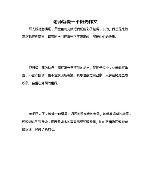 老师就像一个阳光作文