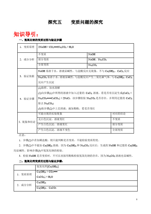 变质问题的探究-2021年中考化学实验探究题大盘点(解析版)