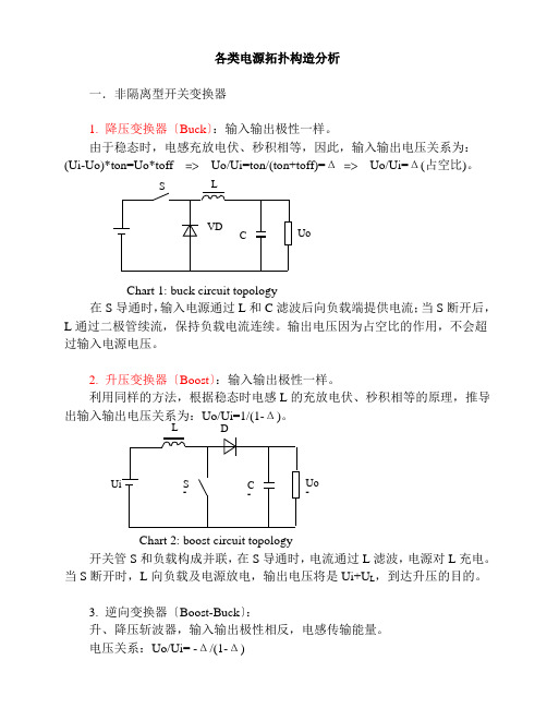 各类基本电源拓扑结构介绍