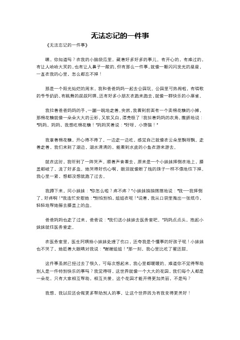 无法忘记的一件事