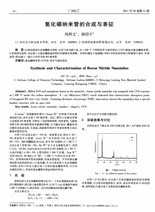 氮化硼纳米管的合成与表征