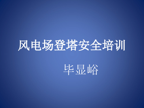 风电场登塔安全培训讲解