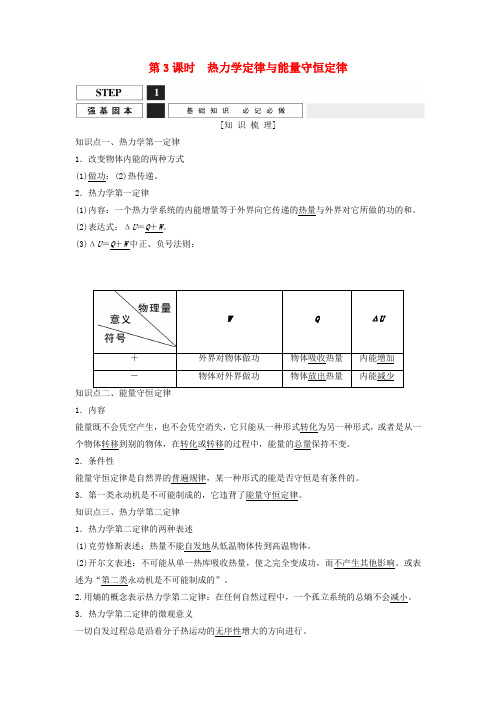 高考物理一轮复习热力学定律与能量守恒定律教案(含解析)沪科版