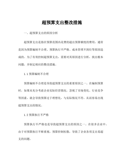 超预算支出整改措施