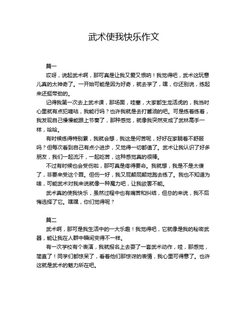 武术使我快乐作文