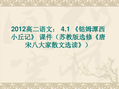 高二语文 4.1 《钴姆潭西小丘记》 课件(苏教版选修《唐宋八大家散文选读》)