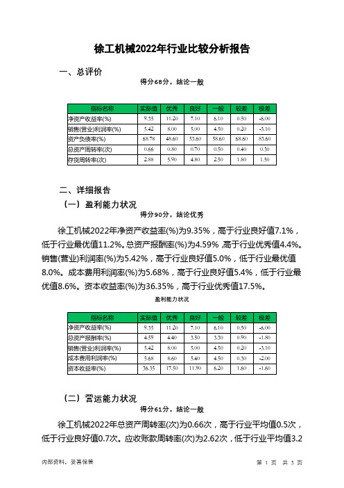 000425徐工机械2022年行业比较分析报告