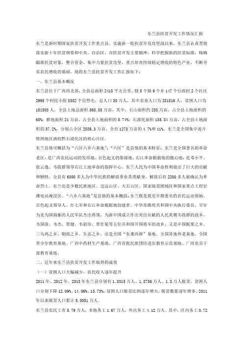 东兰县扶贫开发工作情况汇报.docx