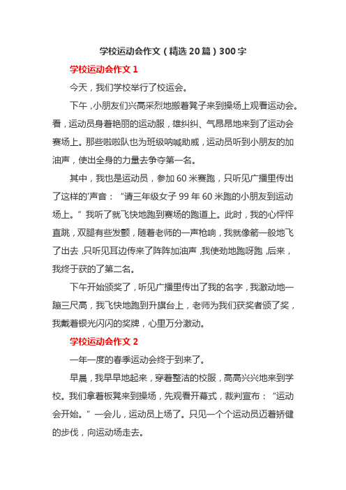 学校运动会作文(精选20篇)300字