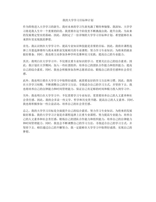 我的大学学习目标和计划