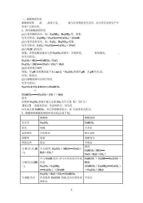 碳酸盐的性质和应用