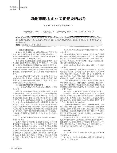 新时期电力企业文化建设的思考