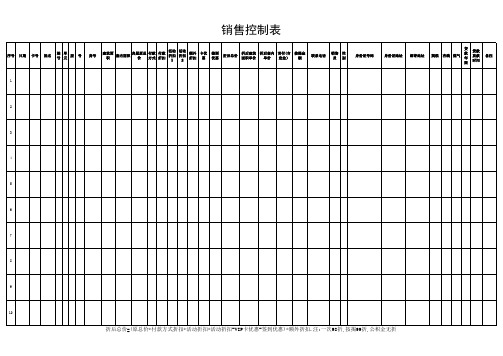 销售控制表
