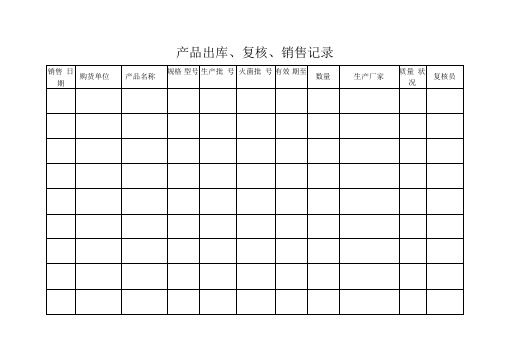 医疗器械各种记录表格