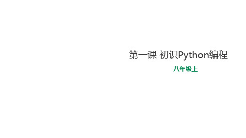 广东省佛山市顺德区勒流江义初级中学人教版八年级信息技术课件：第一课初识Python编程(共30张PPT)