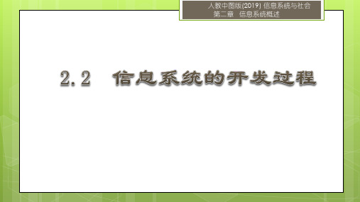 2.2 信息系统的开发过程-2020-2021学年人教中图版(2019)高中信息技术必修2 课件