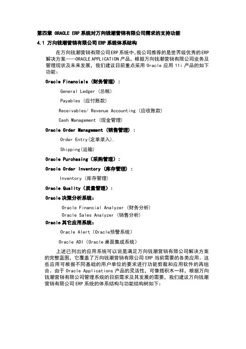 万向钱潮营销有限公司有限公司ERP系统实施应用建议书