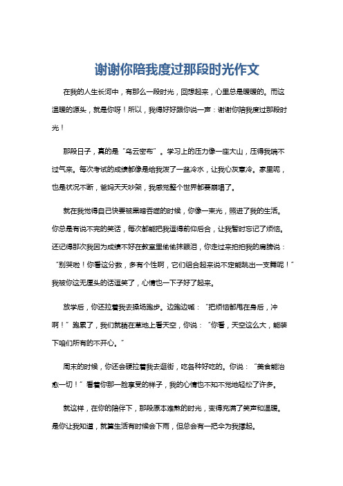 谢谢你陪我度过那段时光作文