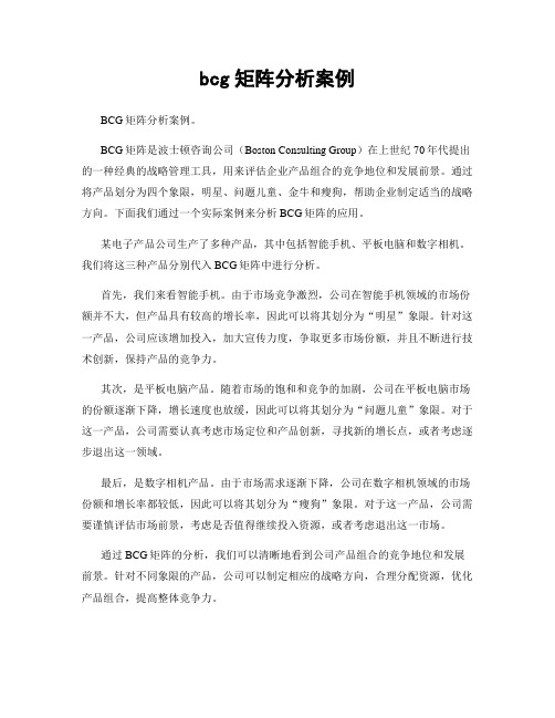 bcg矩阵分析案例