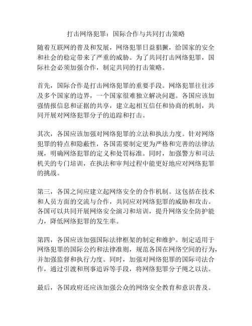 打击网络犯罪：国际合作与共同打击策略