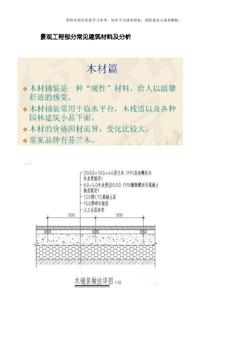 景观工程常用建筑材料及分析模板