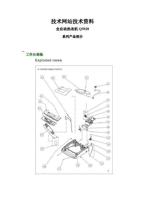 全自动洗衣机爆炸图