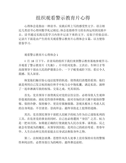 组织观看警示教育片心得