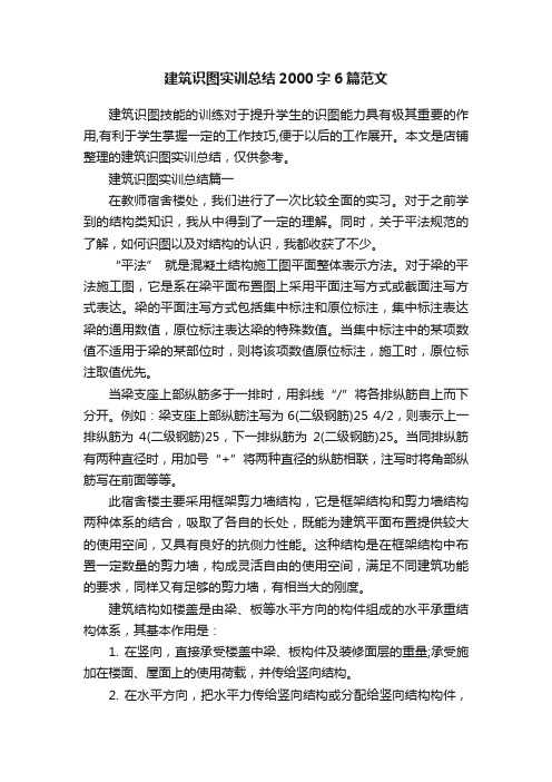 建筑识图实训总结2000字6篇范文