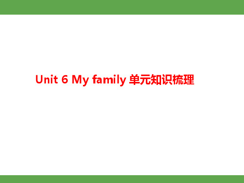 Unit 6 My family 单元知识梳理(课件)冀教版(2024)英语三年级上册