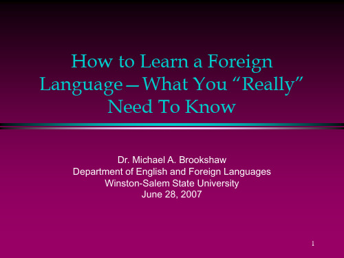 how to learn a foreign languagePPT课件