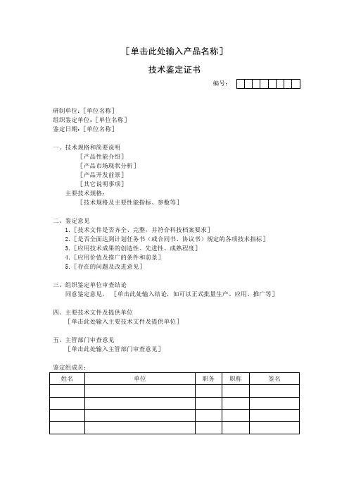 技术鉴定报告