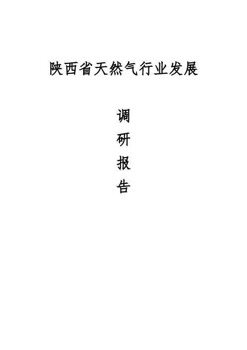 陕西省天然气行业发展情况调研报告