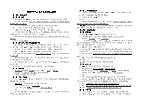 人教版八年级历史复习提纲(精华版)