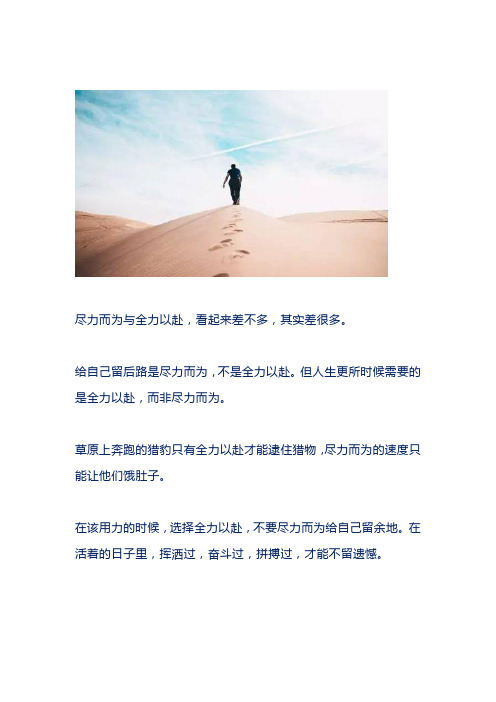 尽力,不是全力以赴(深度好文)