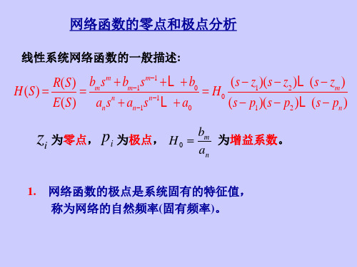 网络函数的零点和极点分析