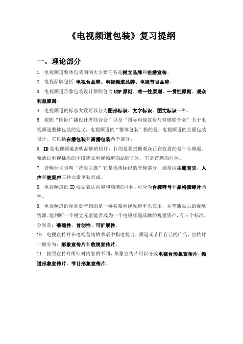 《电视频道包装设计》复习资料