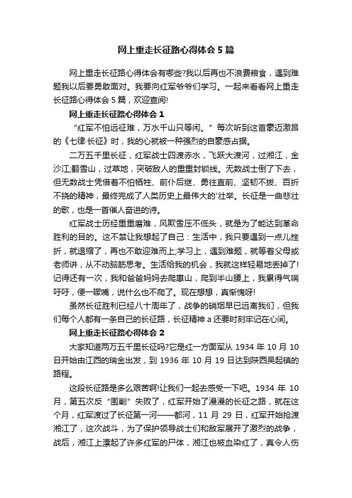 网上重走长征路心得体会5篇