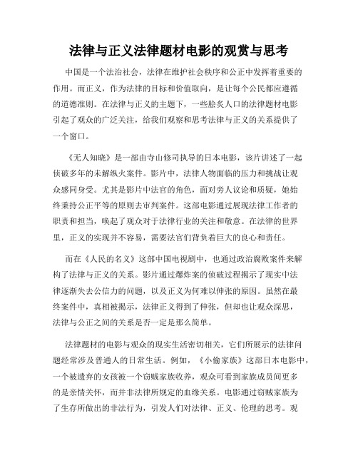 法律与正义法律题材电影的观赏与思考