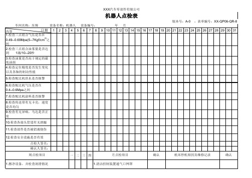 机器人点检表