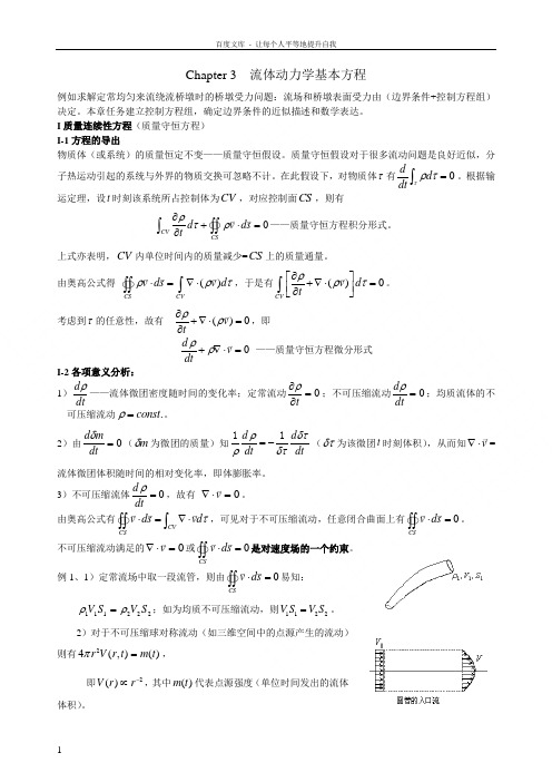 流体动力学基本方程