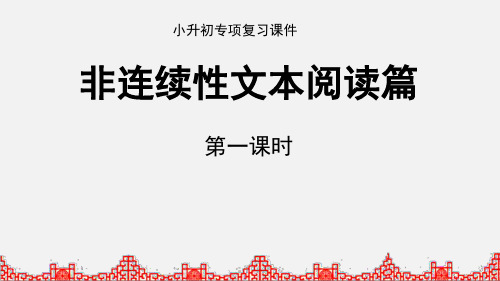 小升初语文 非延续性文本阅读专项复习课件