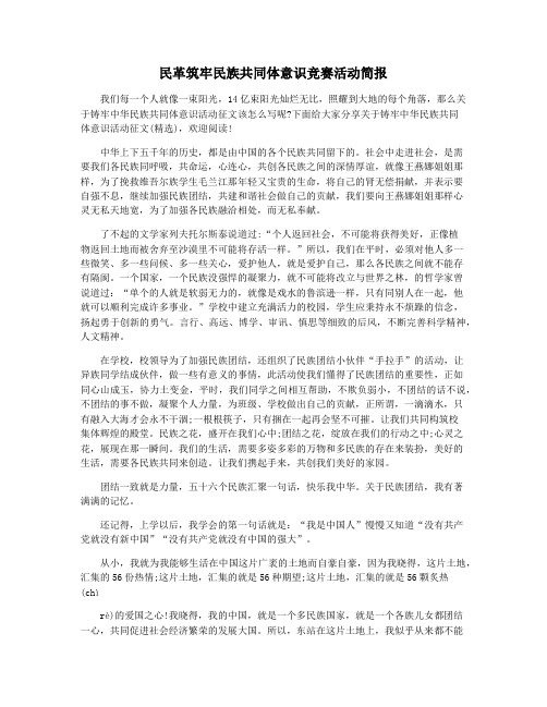 民革筑牢民族共同体意识竞赛活动简报