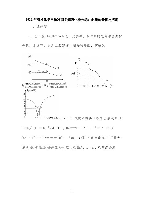 2022年高考化学三轮冲刺专题强化提分练：曲线的分析与应用