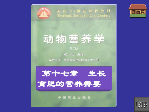 动物营养学第十七章  生长育肥的营养需要