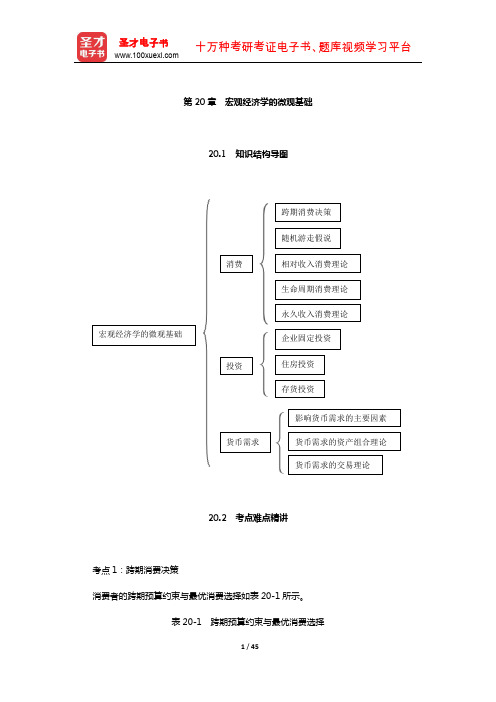 西方经济学(宏观部分)考点精讲、习题详解、考研真题(宏观经济学的微观基础)【圣才出品】