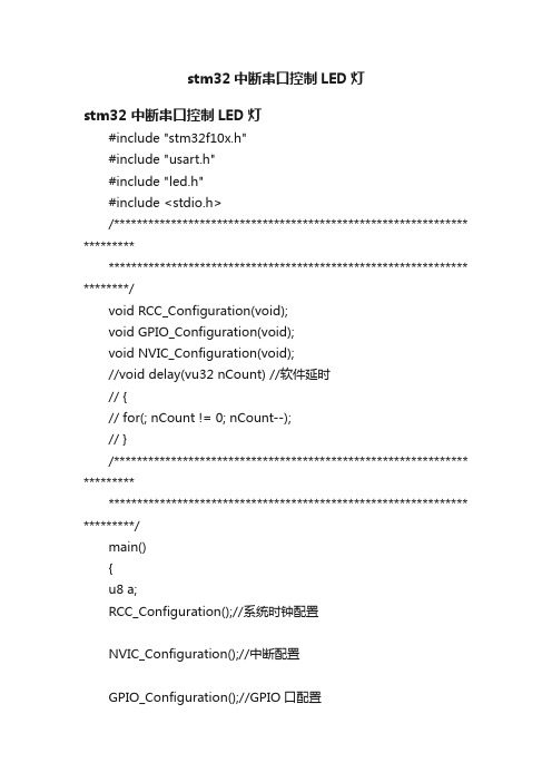 stm32中断串口控制LED灯