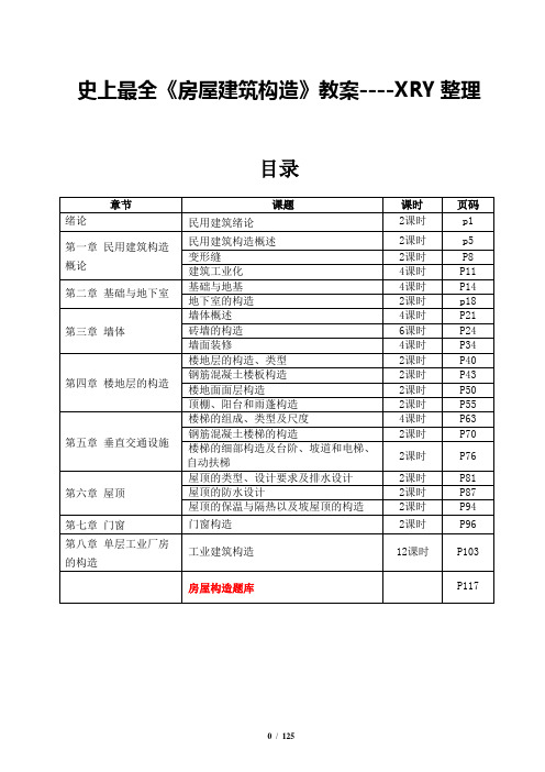 史上最全《房屋建筑构造》教案--XRY整理