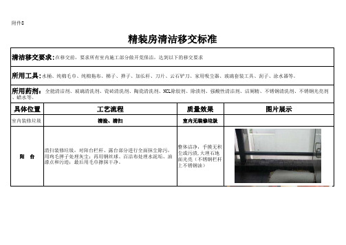 精装修工程清洁移交标准
